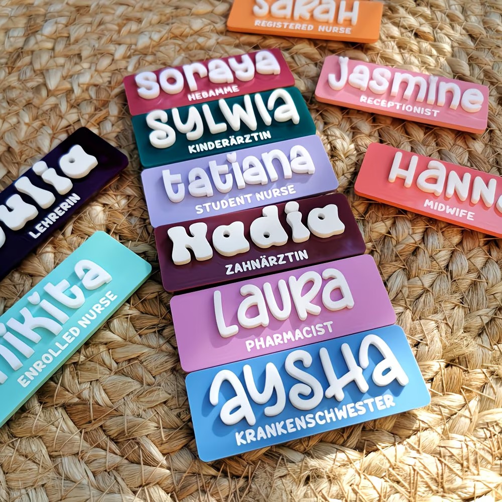 Embroidery Names - Spille Personalizzate con Nome in Acrilico,