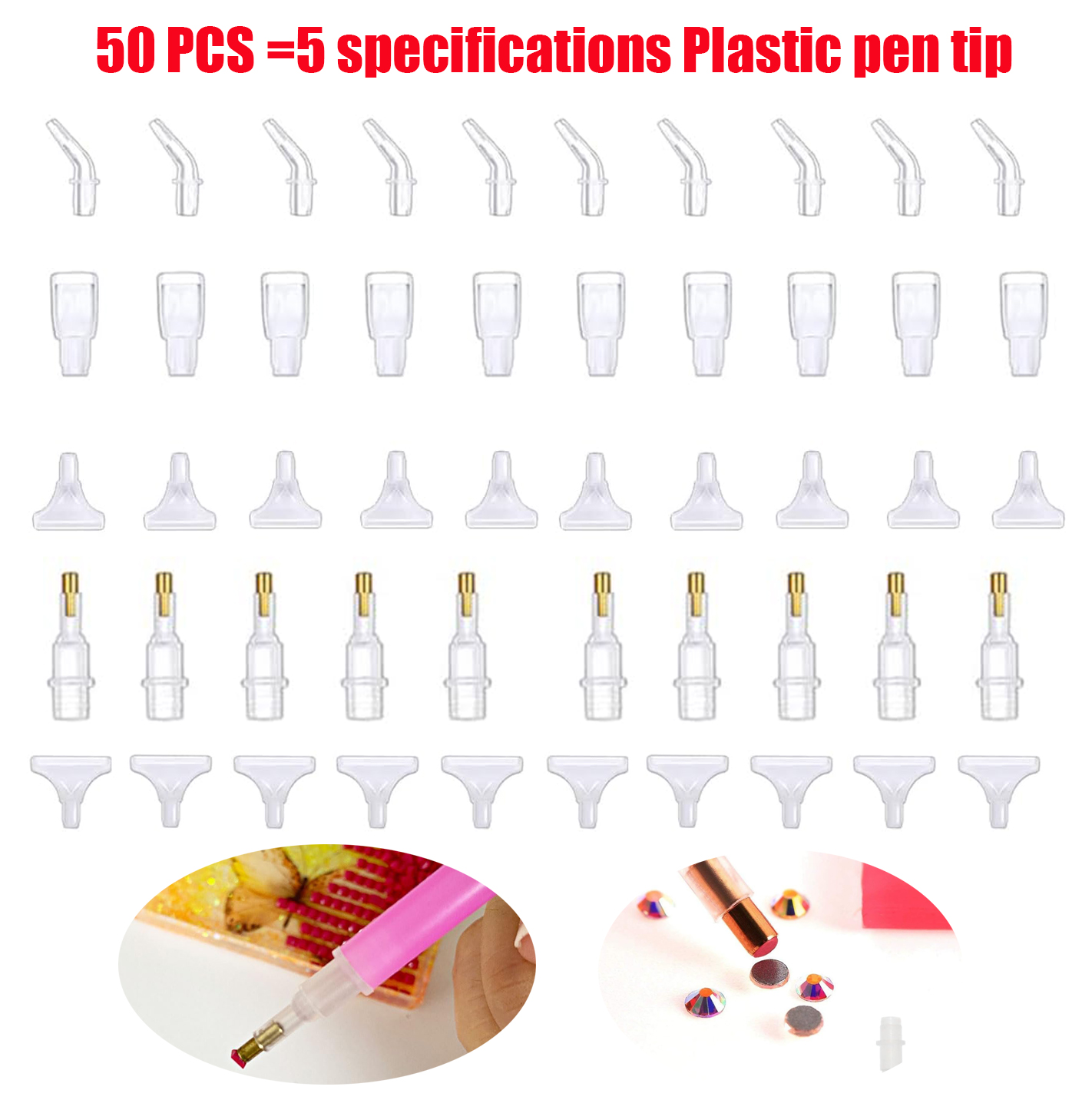 Embroidery Needle Pen - 50 Pezzi Punte per Penna Diamond